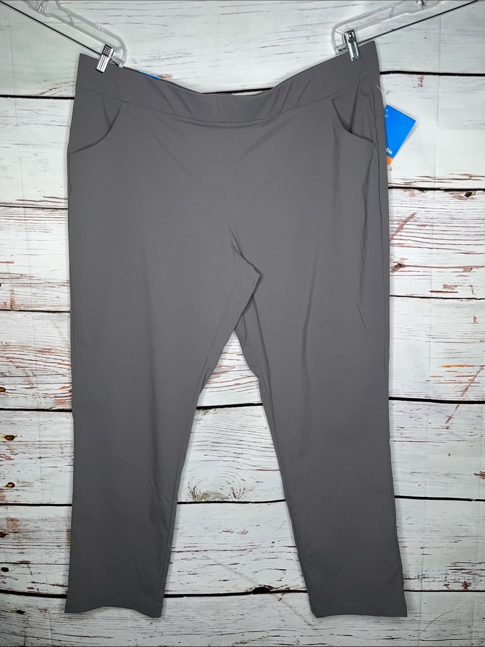 Columbia Womens NWT 3X Gray Omni-Shade Anytime Casual Pull On Straight Leg Pants
